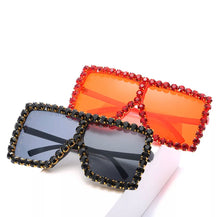 Load image into Gallery viewer, Oversized Square Rhinestone Sunglasses
