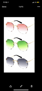 Beveled Rimless Geometric Gradient Lens