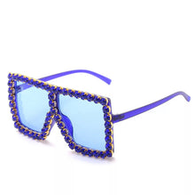 Load image into Gallery viewer, Oversized Square Rhinestone Sunglasses
