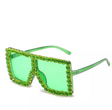 Load image into Gallery viewer, Oversized Square Rhinestone Sunglasses
